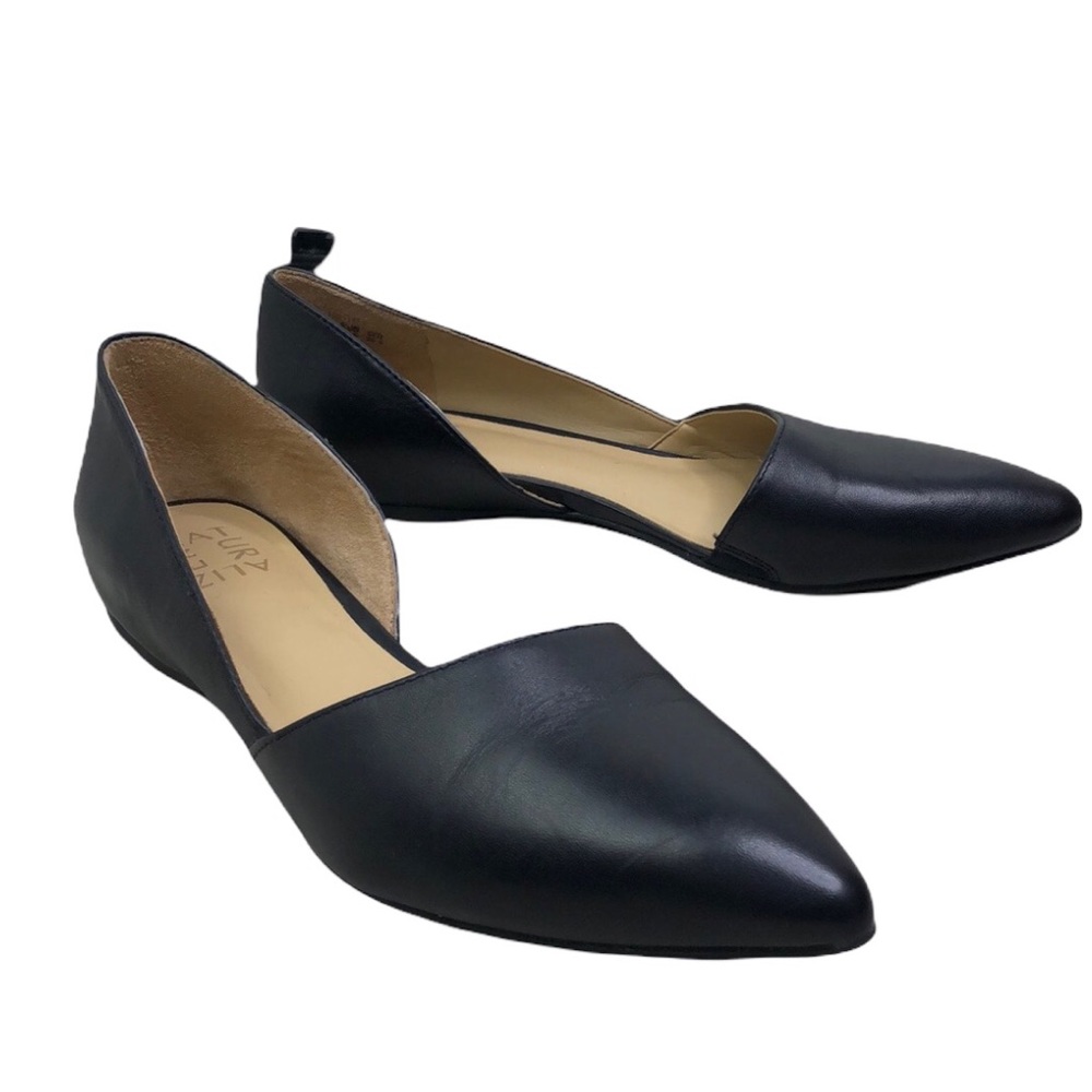 Naturalizer womens tamara black leather d'orsay pointed flat size 8.5